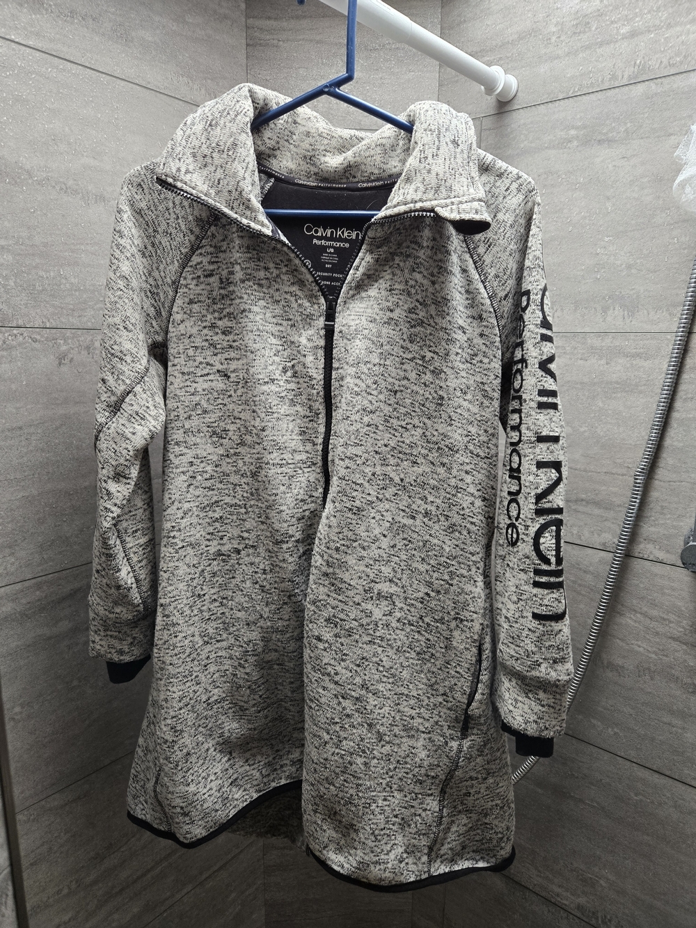 Calvin Klein Performance Light Grey Heather Zip-Front Jacket